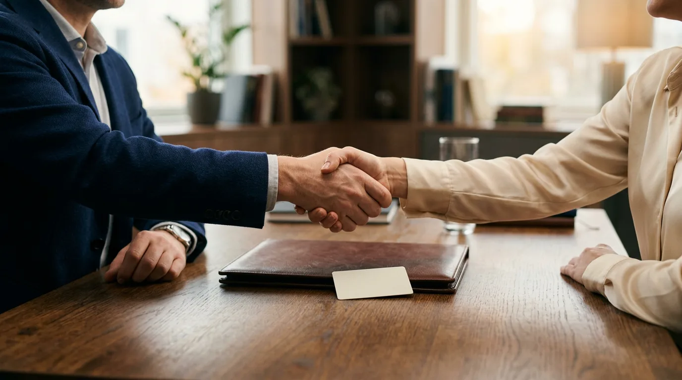 Delivery and follow-up: signed folder with final residency documents